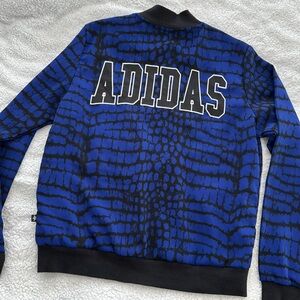 ADIDAS full zip lightweight jacket royal blue & black snakeskin size large